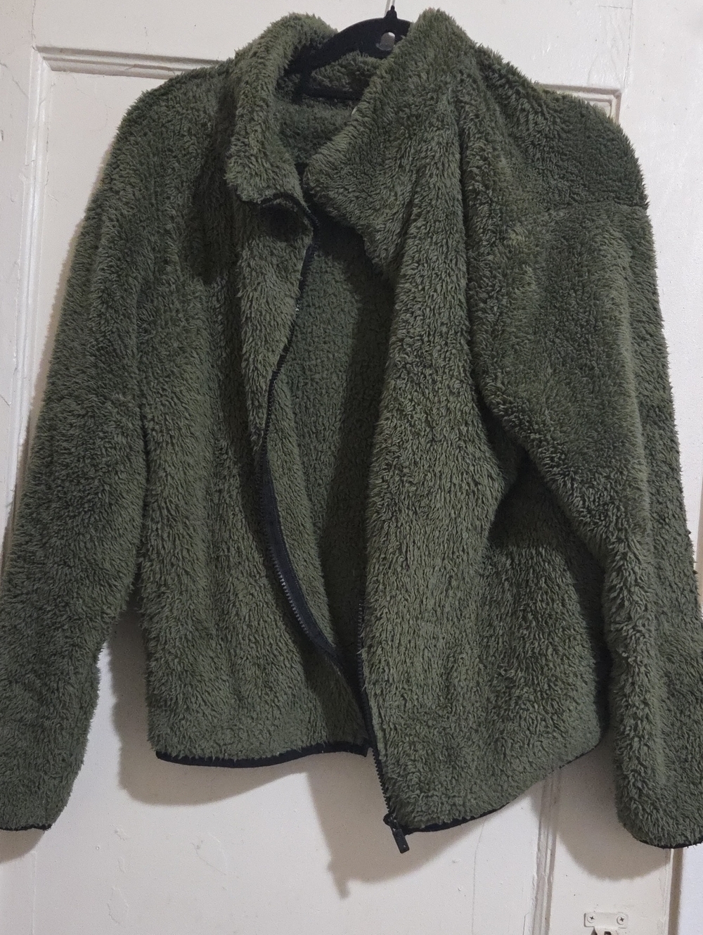 PINK Victoria's Secret Olive Green Fuzzy Teddy Jacket